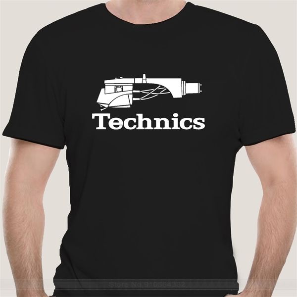 Technics Dj 1200 tocadiscos música-Camiseta negra personalizada para hombre, camiseta a la moda, 220509