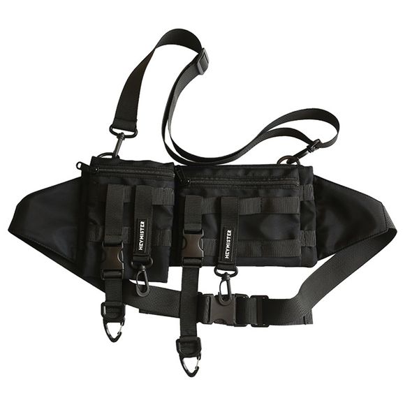 Techwear Multi-bolsillo Táctico Funcional Paquete de cintura Bolsa de teléfono casual Correr al aire libre Hip Hop Pecho Rig Cinturón Bolsas Streetwear 211028