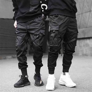 Techwear Pantalon Multi-Pock Block Black Cargo Hommes Streetwear Harem Joggers Harajuku Sweatpant Hip Hop Pantalon Salopette 210715