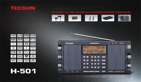 Tecsun H501 Radio stéréo portable Récepteur radio FM SSB pleine bande Haut-parleur FM Dualhorn avec lecteur de musique Recevoir FM Stereo318T3885720