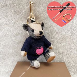 Teddybeer tas charme ontwerper sleutelhanger auto hanger accessoire schattige pluche thomas beer pop vrouwen mannen luxe sleutelhangers sleutellang sleutel decor rugzak decoraties met geschenkdoos