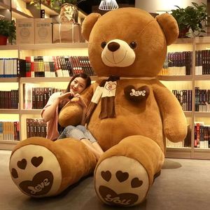Teddybeerpop houden Sleeping Plush Toy Pillow Holding Bear Girl Doll Birthday cadeau 60/80/100/120/140/160/180 cm
