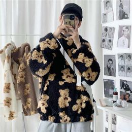 Teddybeer Hoodie Man Oversized Hoodie Harige Sweatshirts Losse Casual Truien oversized Trainingspak Lente Mannen Anime Kleding P0831