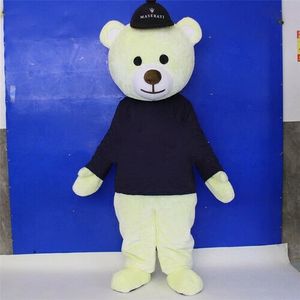 Costume de mascotte d'ours en peluche, tenue de fête, vêtements de noël