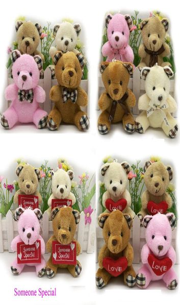 Teddy Bear Plush Doll Toy 9cm Cartoon Muñeco de muñeca Actividades de boda Boda Pequeño regalo de dibujos animados Bouquet Pequeño regalo L5941994676