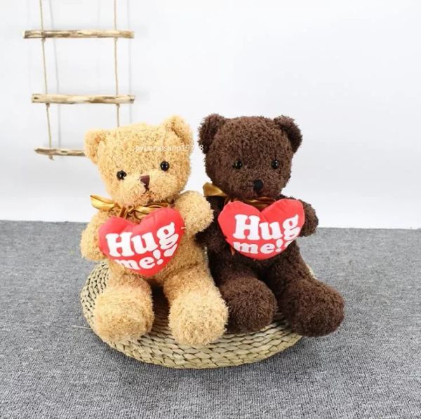 Ours en peluche en peluche étreignant ours cadeau d'anniversaire poupée en tissu mignon petit ours poupée petite amie Saint Valentin fête d'anniversaire cadeau animaux en peluche cadeau de bébé