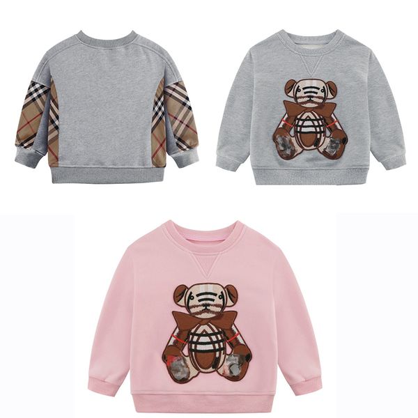 Teddy Bear Pull Bébé Sweatshirts Enfants Designer Vêtements Sweat Plaid Chaud Automne Et Hiver Garçons Filles Vêtements Pour Enfants