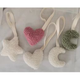 Teddy Moon Pacificier Holder Soft Sherpa Clim Clim Clim Heart Star Moon Shape Soother Clips Counterter Baby Shower Gifts ZZ