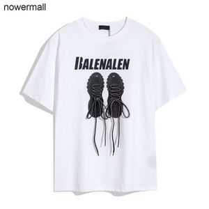 Tee balencaigaly balencigaly Heren Mouw En Dames T-shirt Los Parijs Daddy Sneaker Schoen Kort Shirt Print Minnaar Ronde Hals Ademend Oversized Kleding Groot