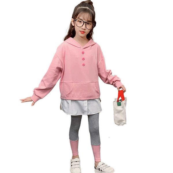 Teen Girls Vêtements Sweat-shirt + Leggings Printemps Automne Ensembles Costumes de style décontracté pour enfants 210528