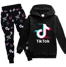 Adolescents enfants Tik Tok sweats à capuche ensembles survêtement sweat-shirt costume à capuche pantalon de survêtement Jogging garçon fille pull 314 ans costume de sport Inf549932571