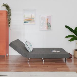 TEEN Novogratz Kai Seater Flip Chaid, chaise salon en microfibre gris chaise de canapé unique pour chambre à coucher