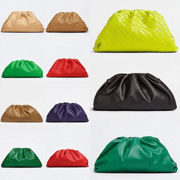 Teen Pouch Designer de luxe Sac de soirée Teen Intrecciato Embrayage en cuir Cadre magnétique Fermeture Caramel Acide Kiwi Noir Bandoulière Épaule