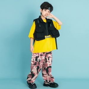 Teenage Stage Tenues pour enfants Vêtements hip hop Tshirt jaune Tops Pantal Pantal Pantals pour filles Boys Jazz Dance Costume Vêtements de rue