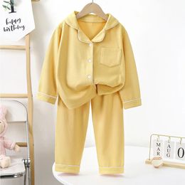 Tiener Jongen Meisje Pyjama Set Kinderen Lente Herfst Schattige Baby Nachtkleding Lange Mouw Verjaardagscadeau School Loungewear 1-16Y Pijamas 240314