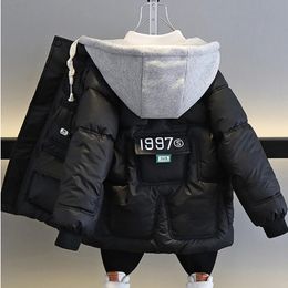 Adolescent hiver garçons doudoune garder au chaud mode bébé manteau à capuche fermeture éclair vêtements d'extérieur cadeau d'anniversaire 414 ans vêtements pour enfants 231220