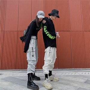 Tieners Hoge Taille Multi Pocket Capris Pocket Workwear Overalls Rechte Broek Hip Hop Street Skateboarden Casual Broek