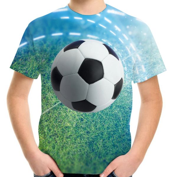 Tees 2023 Enfants Fashion Football 3D Tshirt Fire Soccer Terre Flag Print Girl Boy Casual T-shirt 420y Teen Kids Cool Clothes Tops