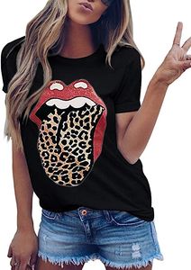 Camisetas femininas de manga curta camisetas femininas de verão camisa gola redonda blusa estampa de leopardo para mulheres
