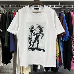 tees graffiti zomer paars logo schilderij print mannen en vrouwen senior losse donker patroon T-shirts ropa hombre ronde hals ademend anti-rimpel