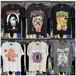 Tees Hellstar camiseta verano moda para hombre para mujer diseñadores camisetas de manga larga tops camisetas de algodón ropa polos manga corta alta calidad hellstars ropa m4