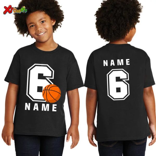 T-shirt kids tshirt numéro personnalisé numéro d'été garçons filles anniversaire thirt sport vestime pour enfants vêtements bébé garçon tops basketball