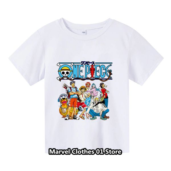 Tees Luffy T-shirt Japan Anime One Pieces Tshirt Kids Boys Vêtements Enfants Vêtements Baby Short à manches Tops 12ys