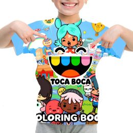 T -stukken Nieuwe Toca Life World T -shirt Zomer Korte mouw Casual T -shirt Kids Toca Boca Anime T -shirt Boys Girls Cartoon T -shirt Camiseta