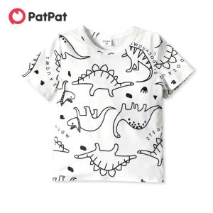 Tees patpat pour tout-petit garçon animal dinosaur imprime shortleeve tee-shirt
