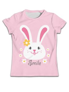 T -stukken roze meisje korte mouw t -shirt kinderen cartoon meisjes kleding van 3 tot 12 jaar oud konijn grafische top verjaardag t shirts zomer tee
