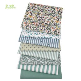 Té-tissu en coton en serre-t-t-shirt, séries de couleurs vertes de pois, vêtements patchwork pour la couture de bricolage matelas de lit d'enfant bébé