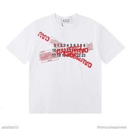 T-shirts T-shirts Luxury Mens Designer Fashion Clothing Margiela MM6 Tape Digital Printing H Made Quadrangle Label T-shirt Unisexe à manches courtes FO20