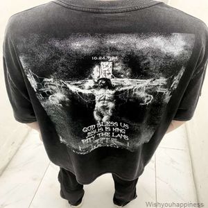 Tees T-shirts Luxe Mens Designer Vêtements de mode Saint Michael Satan's Silence Limited High Street Old Wash Vintage T-shirt à manches courtes