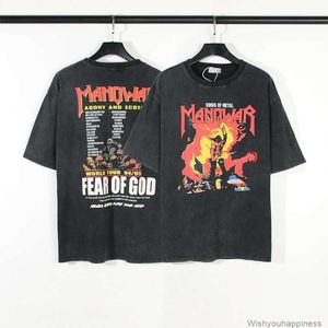 Tees T-shirts Luxe Heren Designer Modekleding Vintage Muscle Male Heavy Metal Rock B Limited Wash Vtg Gedragen T-shirt met korte mouwen Mannelijke Non Fogs