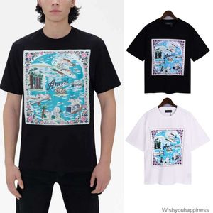 T-shirts Luxe herenontwerper Modekleding Trendmerk Lichte luxe Amires California Hawaiian Jinzhou Exclusief puur katoen Casual T-shirt met korte mouwen