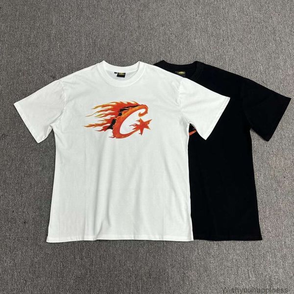 T-shirts T-shirts Luxe Hommes Designer Vêtements de mode Corteizs Été Nouvelle Flamme Lettre C Impression Lâche Décontracté Mode Unisexe Col Rond T-shirt À Manches Courtes