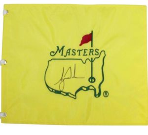 Tees Tiger Woods ondertekende handtekening Signatured Autographed Auto 1997 2001 2006 2005 2019 Schip Masters Open 2000 British Open St Andrews Pin Flag8991763