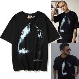 T-shirts T-shirts de luxe pour hommes vêtements de mode de créateur la version correcte de représente le grand requin blanc imprimé à manches courtes Vintage High Street coton lâche polyvalent