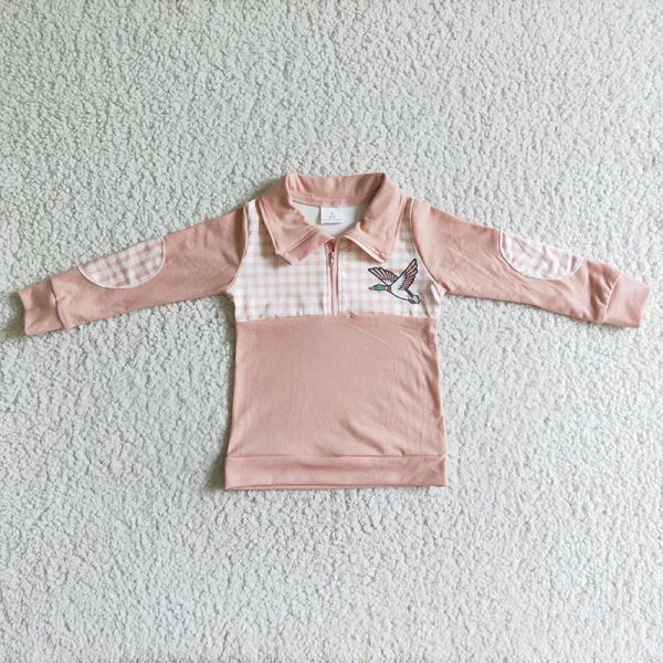 T-shirts en gros des vêtements pour tout-petits rose chemise décontractée rose manches longues bébé boy baptide givrement