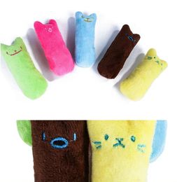 Jouets en peluche pour chat, meulage des dents, herbe-aux-chats, amusant et interactif, chaton à mâcher, jouet Vocal, griffes, morsure de pouce, menthe pour chats