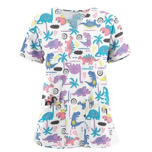 Tanden print scrub tops vrouwen tandarts werkende uniform verpleegsters scrub uniformes medicos para mujer tandziekenhuis werkkleding a50 240410