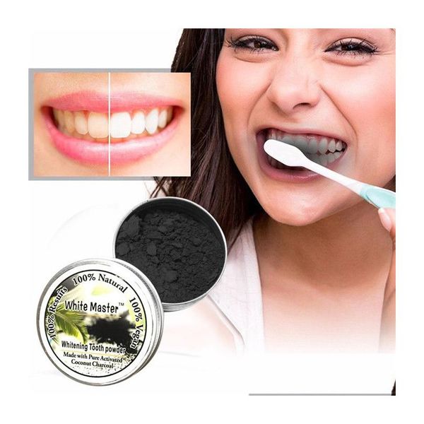 Blanchiment des dents 100% poudre naturelle White Master Tooth Charbon de bois activé biologique Bambou Tootaste 6Pcs Drop Delivery Health Beauty Or Dhlst