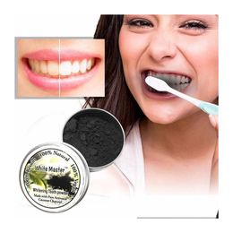 Blanqueamiento dental 100% natural Polvo blanqueador de dientes White Master Tooth Carbón orgánico activado Tootaste de bambú 6 piezas Entrega directa H Dh39E