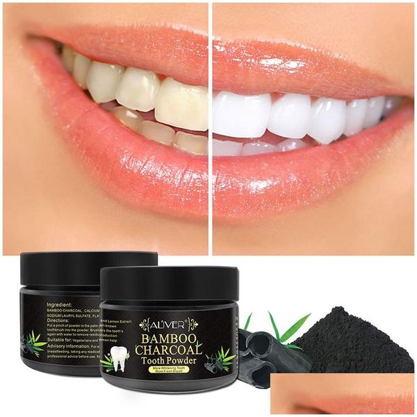 Blanqueamiento dental 30G Cuidado bucal Polvo de carbón Activado natural Blanqueador Gota Entrega Salud Belleza Dhw7S