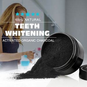 Whitening de dientes carbón activado 30 g de cuidado oral de higiene de higiene La eliminación de la placa de café evita el mal aliento DHL gratis