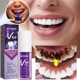 Tanden Whitening Mousse Diepe Reiniging Sigarettenvlekken Reparatie Helder Neutraliseert Gele Tinten Tandplak Frisse Adem 240106