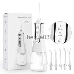 Blanqueamiento dental Irrigador oral 350 ml Irrigador dental eléctrico 3 modos Pulso fuerte Limpieza oral Escalado Carga USB Aerosol de agua Hilo dental x0714