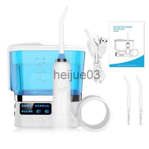 Teeth Whitening Oral Irrigator USB Rechargeable 10 levels Water Flosser Portable Dental Water Jet 600ML Water Tank Household Teeth Cleaner x0714 x0714