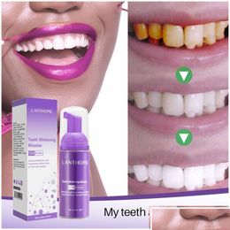 Tanden bleken V34 Mousse Kleurcorrector Verwijdert en frisse adem Reinigt de vlek Vlekken Tand Orale Tootaste Drop Delivery Gezondheid Dhgjc