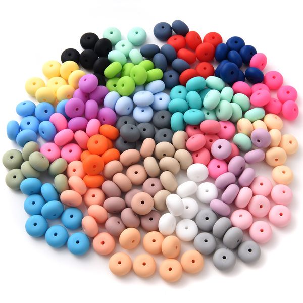 Jouets de dentition 14mm 10 pièces perles de silicone de qualité alimentaire boulier dentition pour bébé anneau de dentition à mâcher sucette chaîne sans BPA accessoires 230822